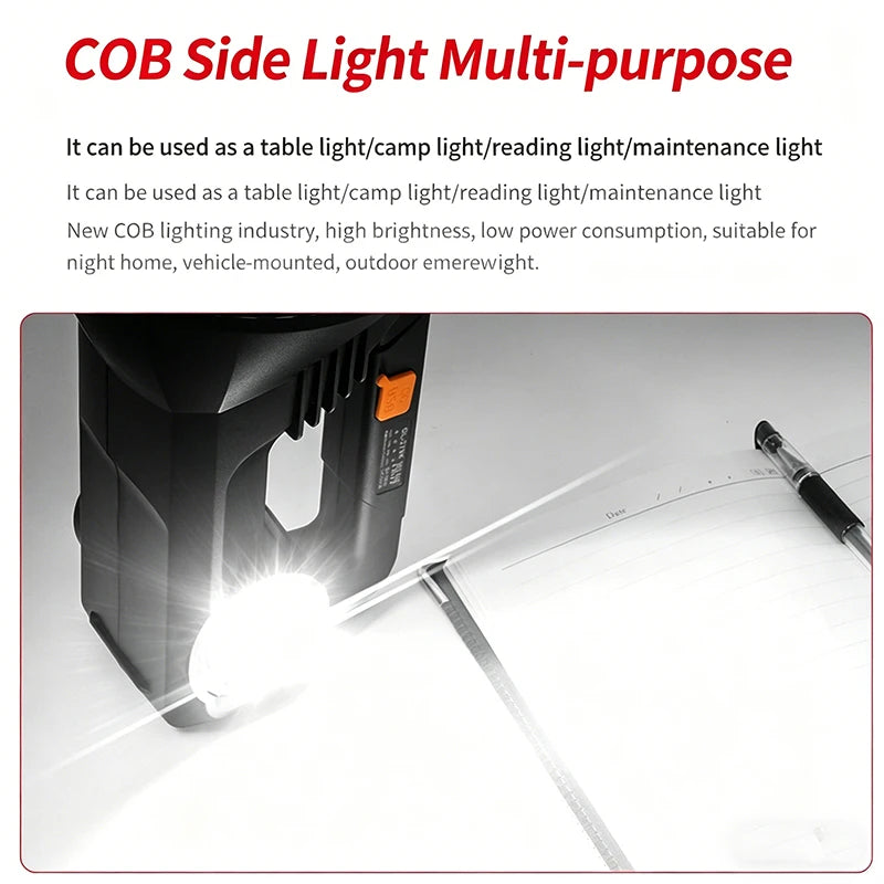 Rechargeable LED Spotlight – COB Side Light & USB Power Bank