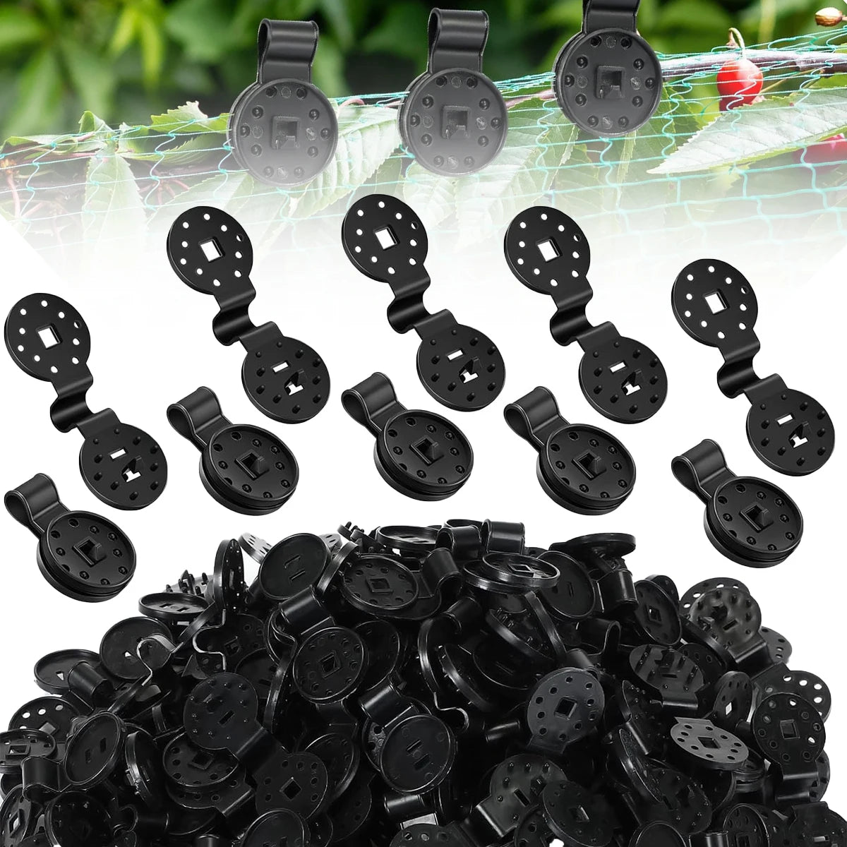 Black Round Shade Cloth Clips – 40/60 PCS Heavy Duty Fasteners
