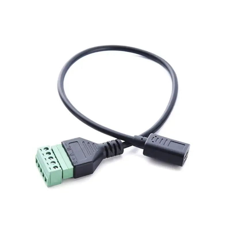 652F Pluggable Block Connector Type C USB Female To 5 Pin Screw Terminal Adapter Cable for Fast Data Transfer & Power Supply Zpaxo