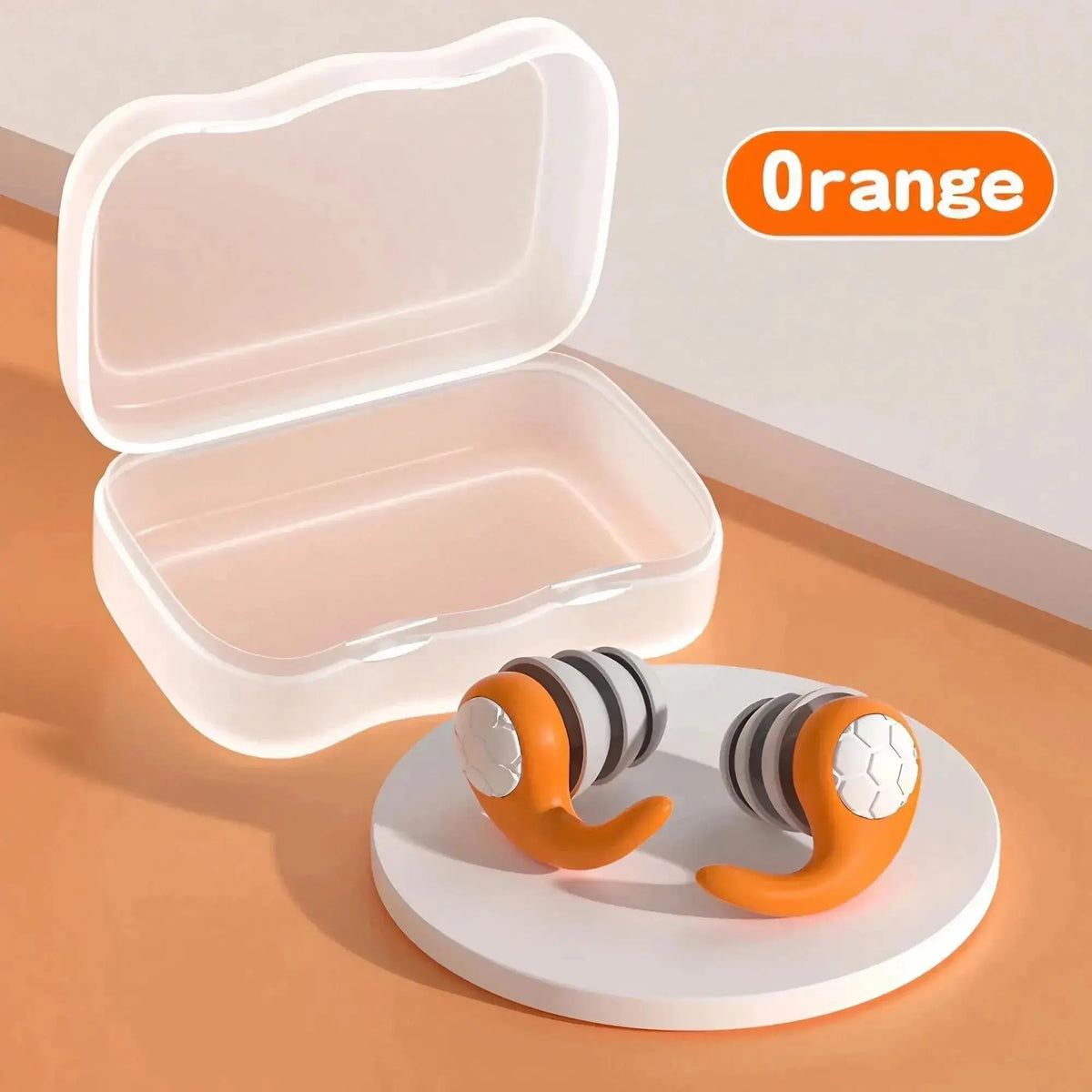 1Pair Sleeping Ear Plugs Noise Reduction Waterproof Earplug Zpaxo Orange