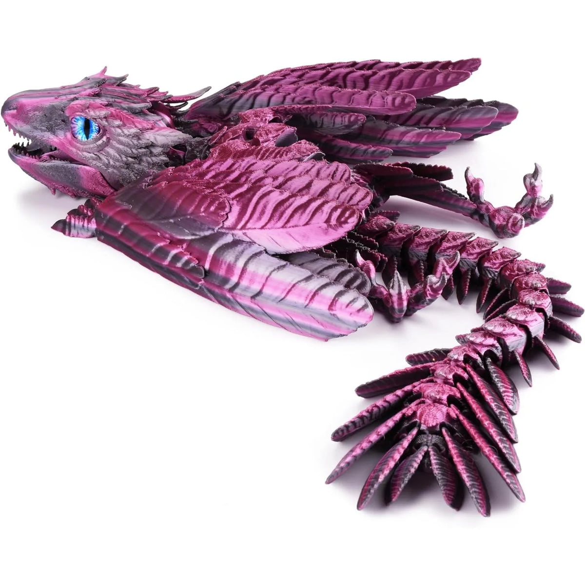 Feathered Wyvern 3D Printed Articulated Fidget Dragon Animals Print Zpaxo PURPLE