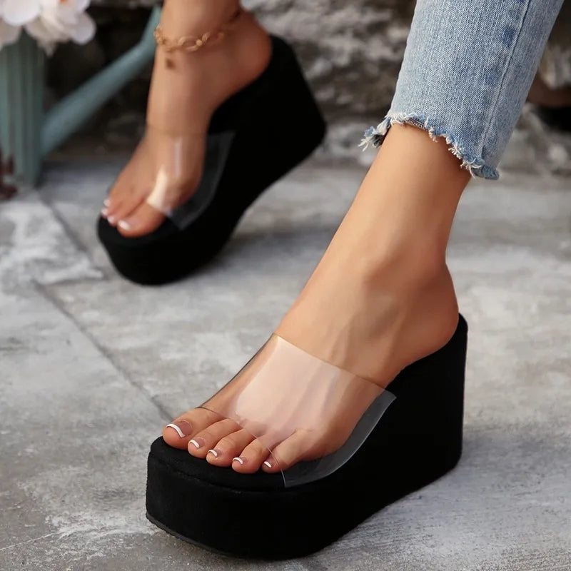 2025 Fashion Elegant Heels Casual Slippers Women Summer Comfortable