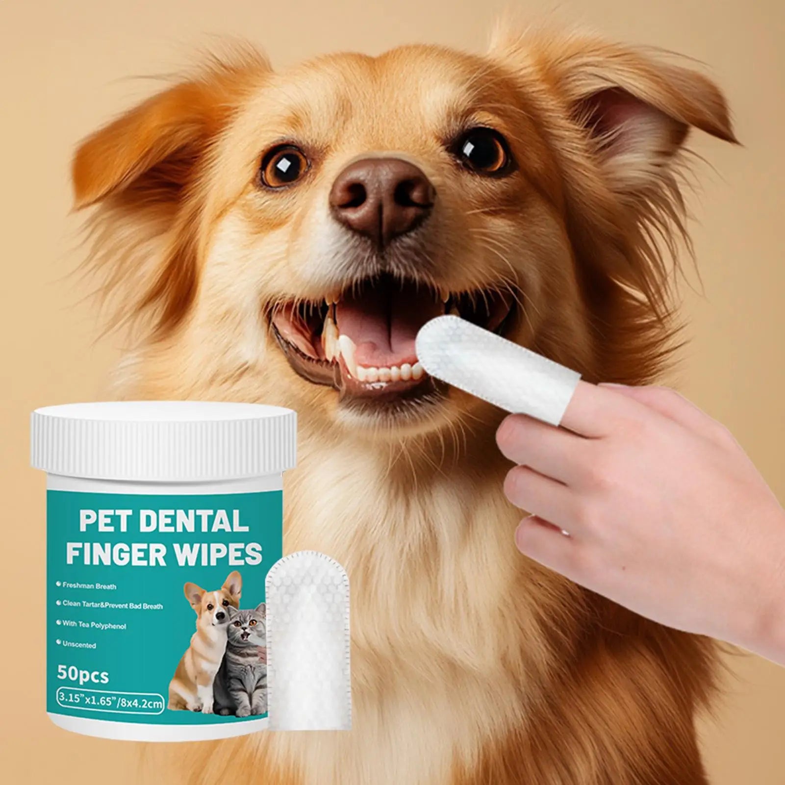 Pet Teeth Cleaning Wipes Dental Finger Disposable Gentle Pads Bad