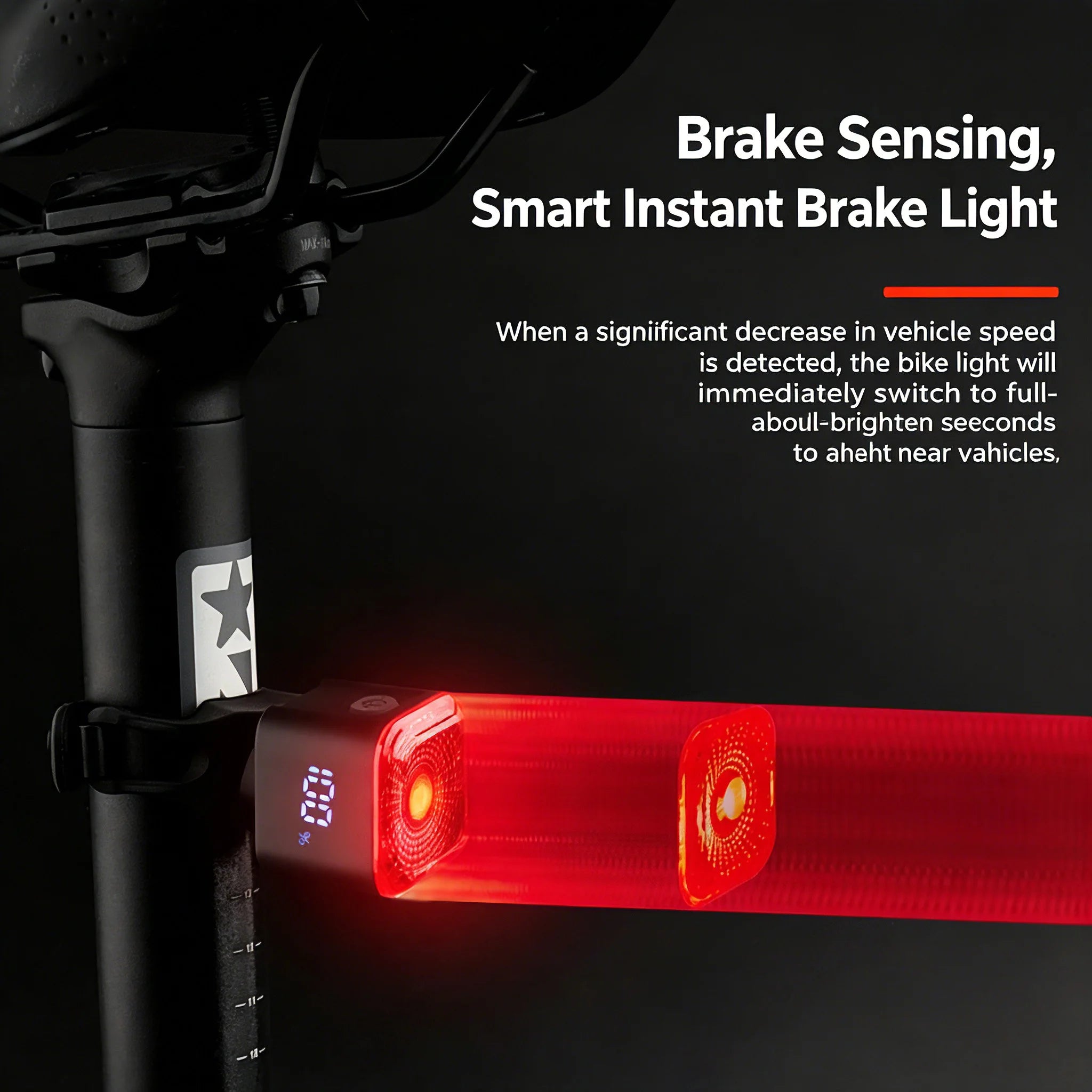 Bicycle Taillights USB Charging Intelligent Sensing Brake Lights Mountain Road Bike Safety Night Riding High Brightness Warning Zpaxo