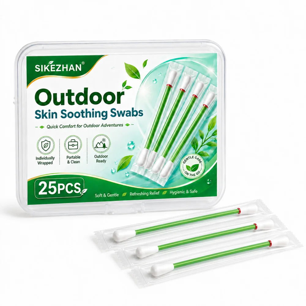 SIKEZHAN Outdoor Camping Refreshing Body Care Swabs Disposable Cooling Skin Comfort Sticks for Hiking Travel Picnic 25PCS Zpaxo