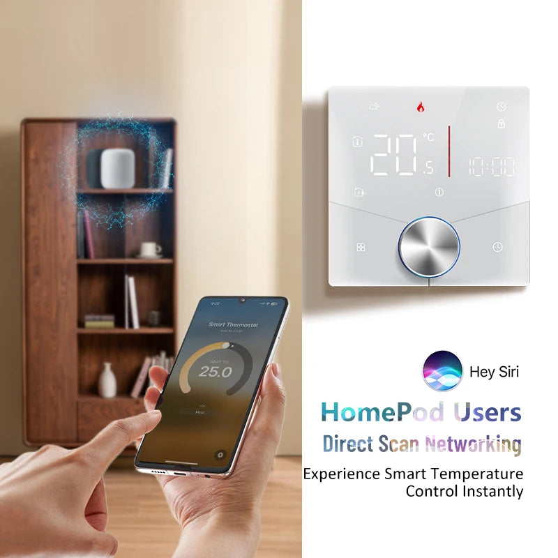 Matter Warm Floor Room Heating Thermostat Temperature Controller Water/Electric/Gas Boiler Tuya Smart Life Alexa Home Homekit Zpaxo