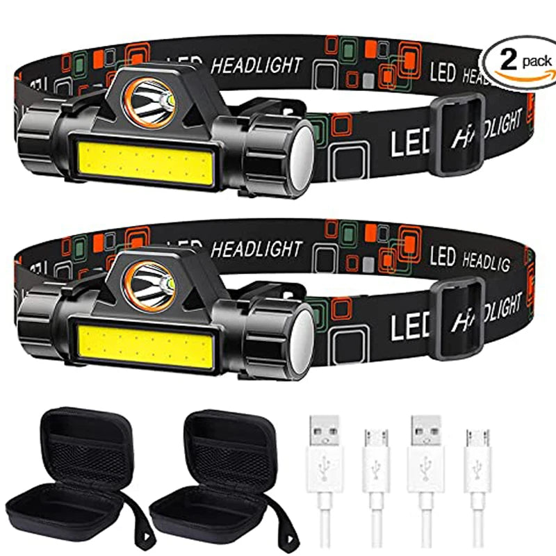 POCKETMAN COB LED Headlamp – 300LM USB Rechargeable, Waterproof