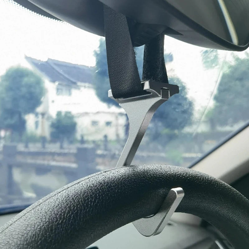 Aluminum Steering Wheel Hook with Adjustable Nylon Strap