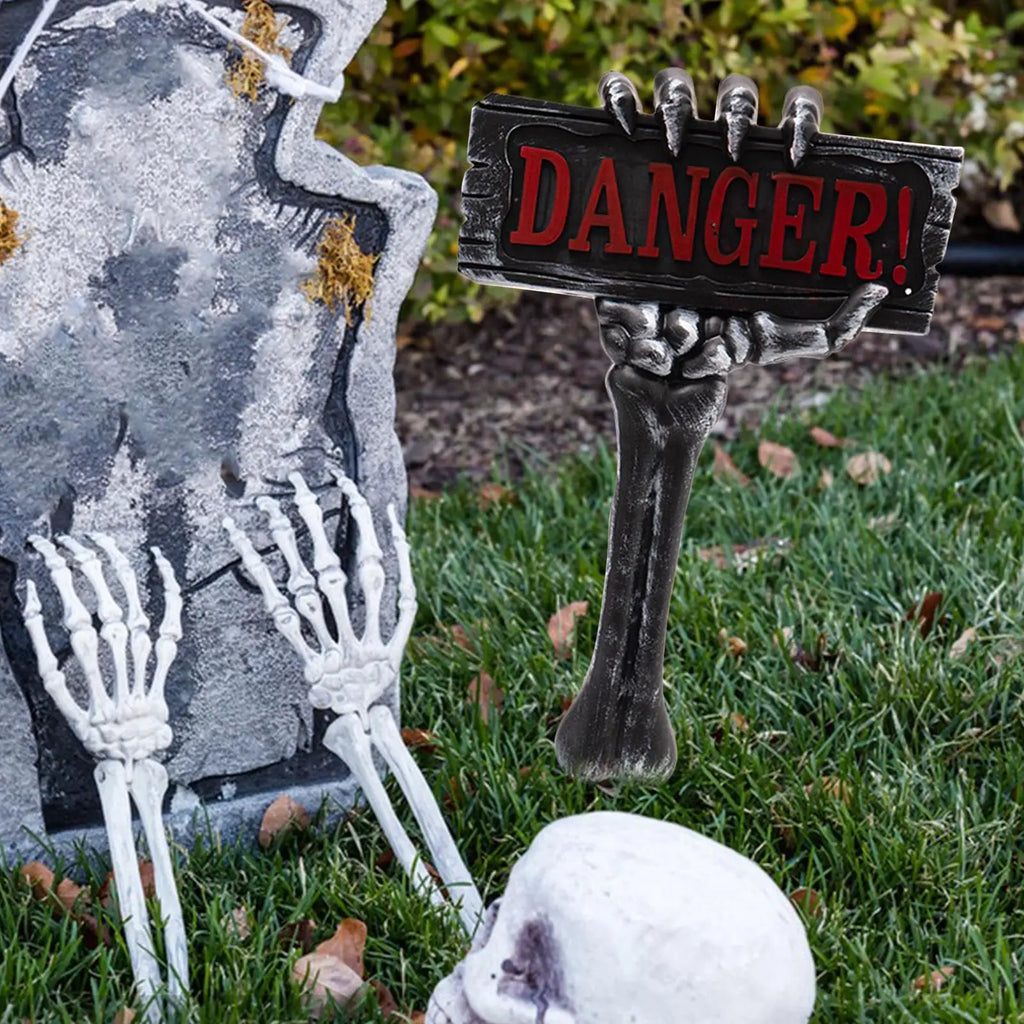 Skeleton Yard Signs Halloween Bones Garden Spooky Party Supplies