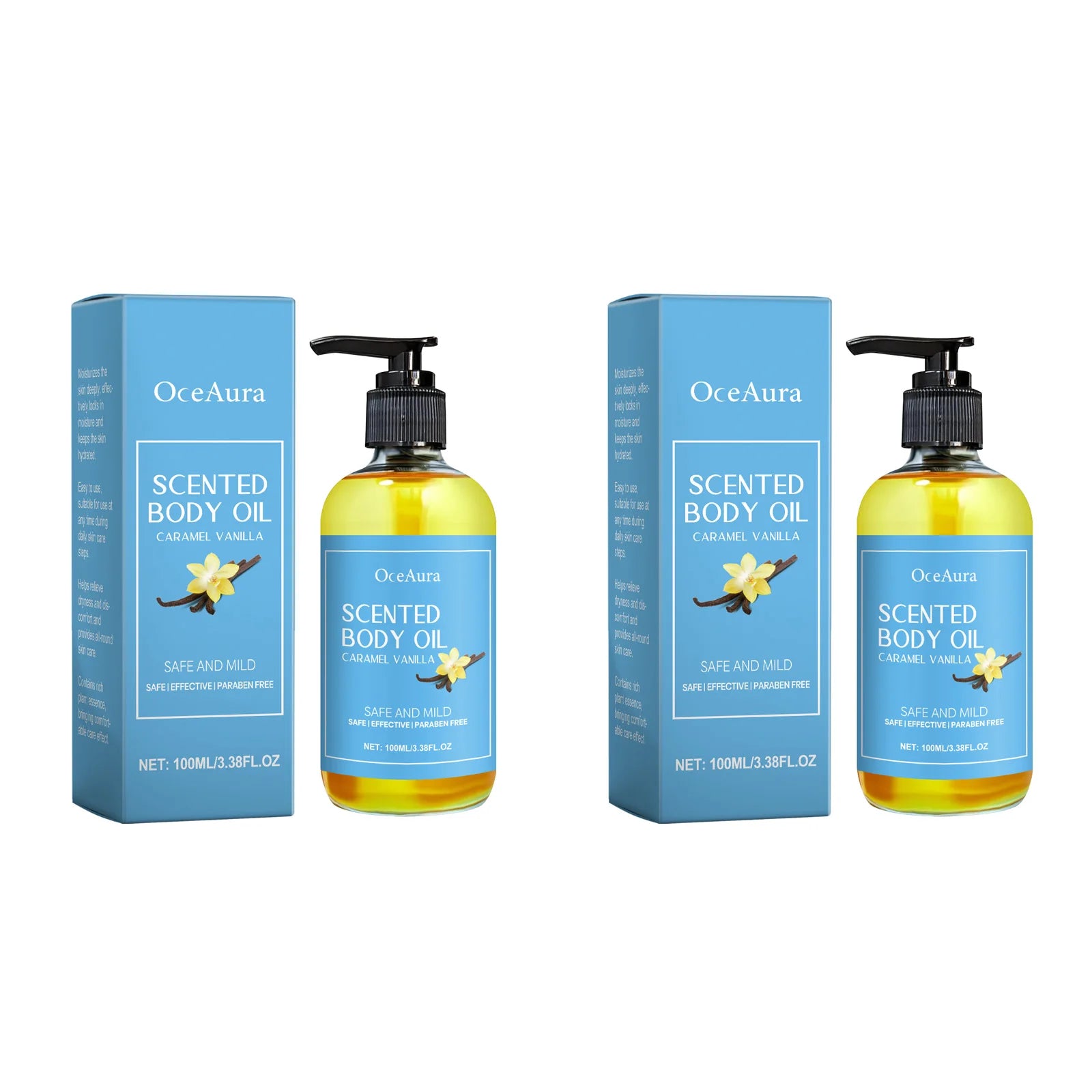 Caramel Vanilla Body Massage Oil – Moisturizing & Relaxing Spa Body Massage Oil Zpaxo 2Pcs