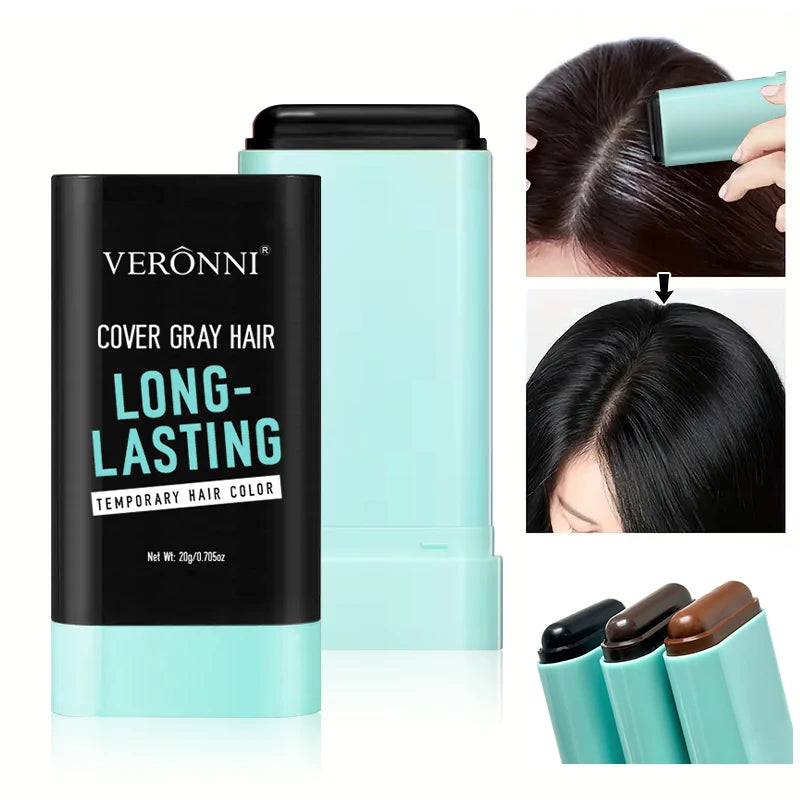20g Portable Touch-Up Hair Stick,Temporary Hair Dye Stick - Quick Gray Coverage With Applicator Brush,Lasting Beard Color Sticks Zpaxo