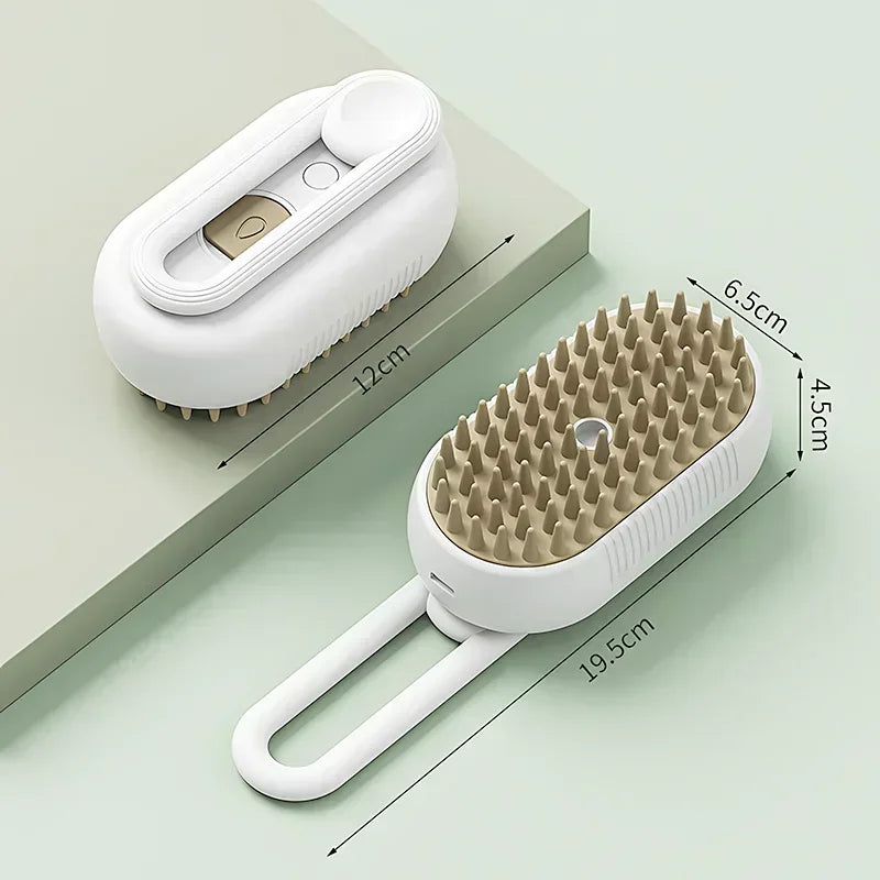 Cat Steam Brush Steamy Dog Brush 3 in 1 Electric Spray Cat Hair Brushes for Massage Pet Grooming Comb Hair Removal Combs Zpaxo White