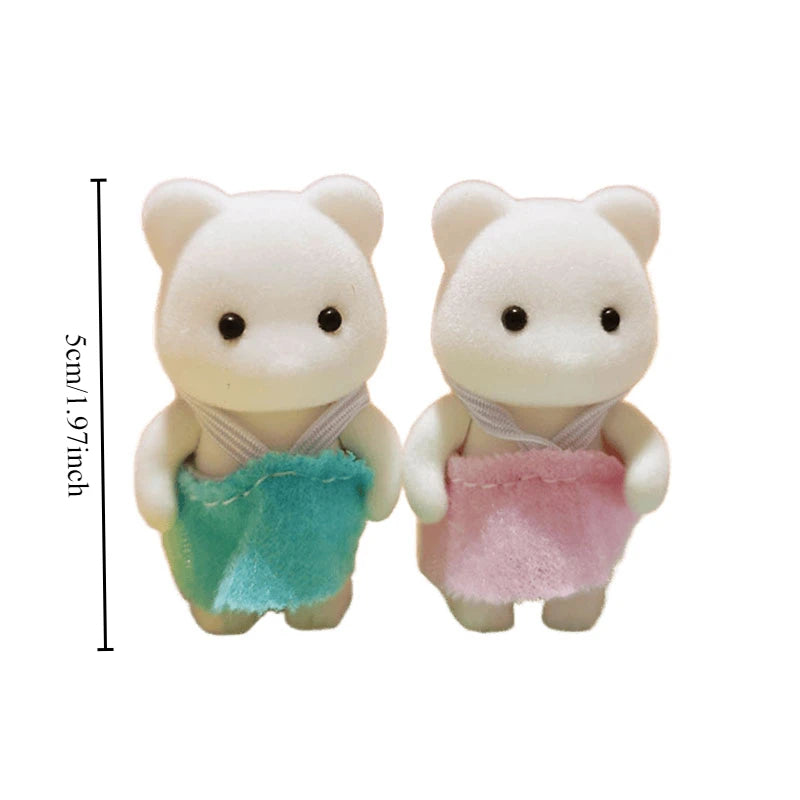 1 12 Simulation Forest Family Doll Accessories Reindeer Panda