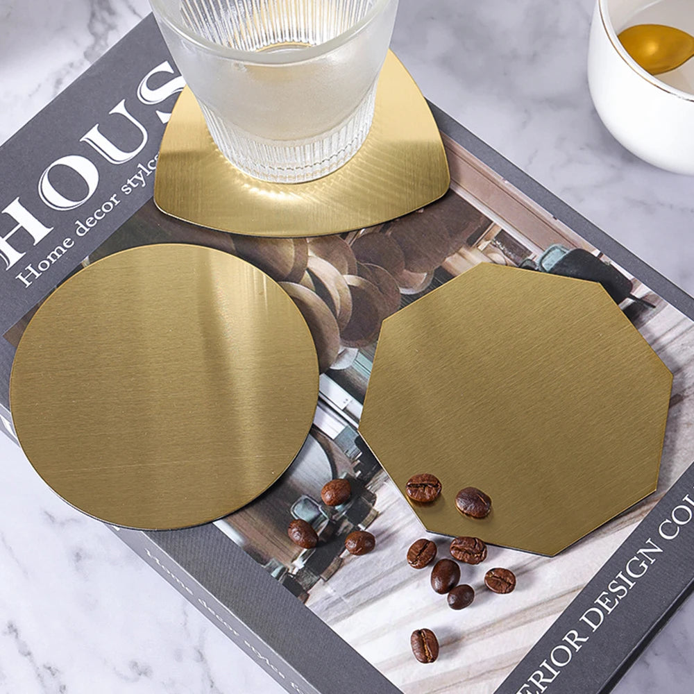 Stainless Steel Coaster Table Mat – Non-Slip Heat Insulating Pad
