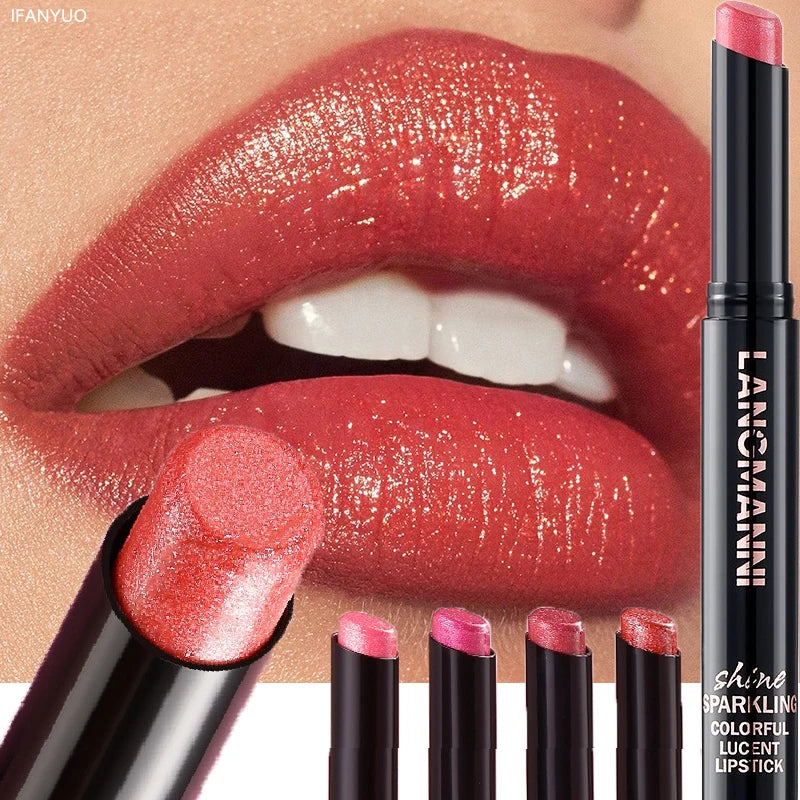 10Color Diamond Glitter Velvet Lipstick Long Lasting Moisturizing