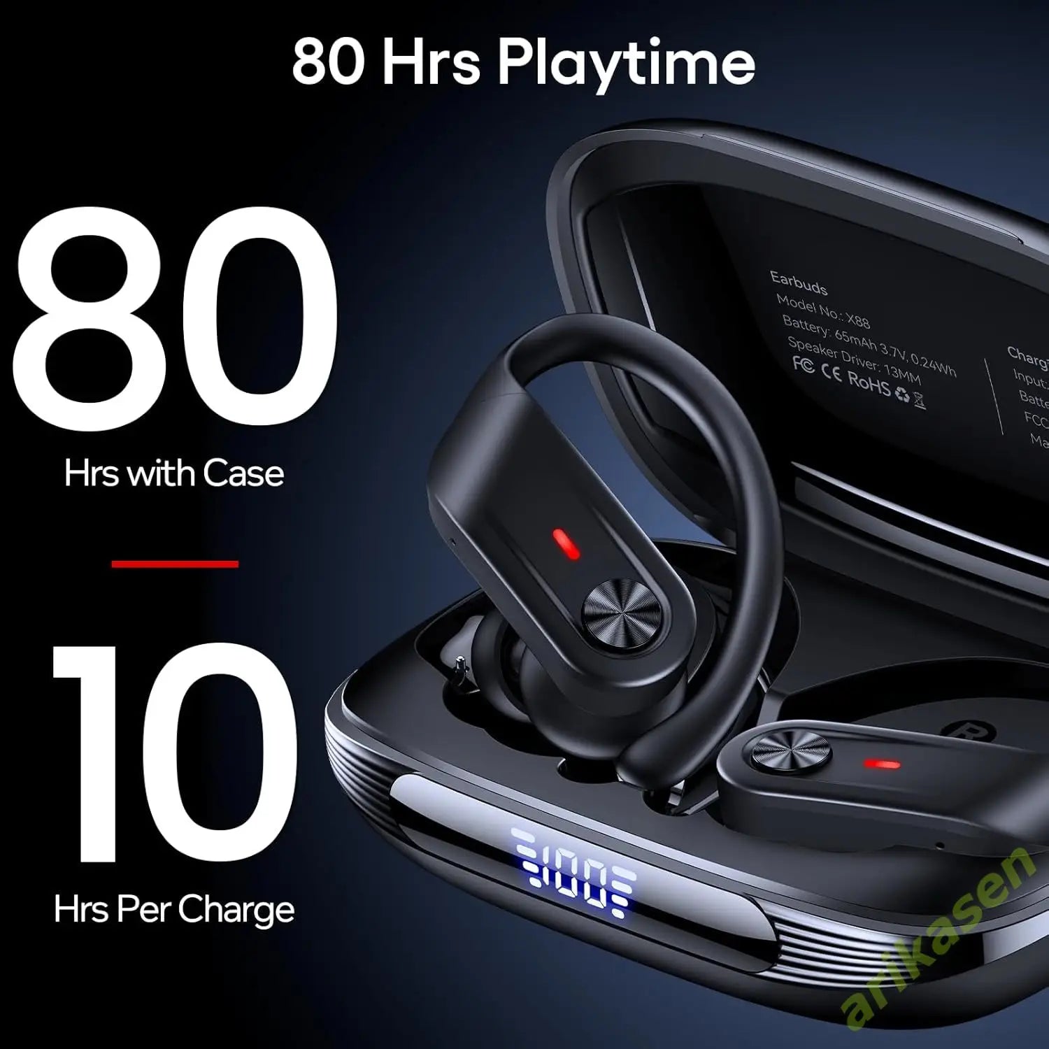 Sports Bluetooth Headphones Wireless TWS Earphones IPX7 Waterproof