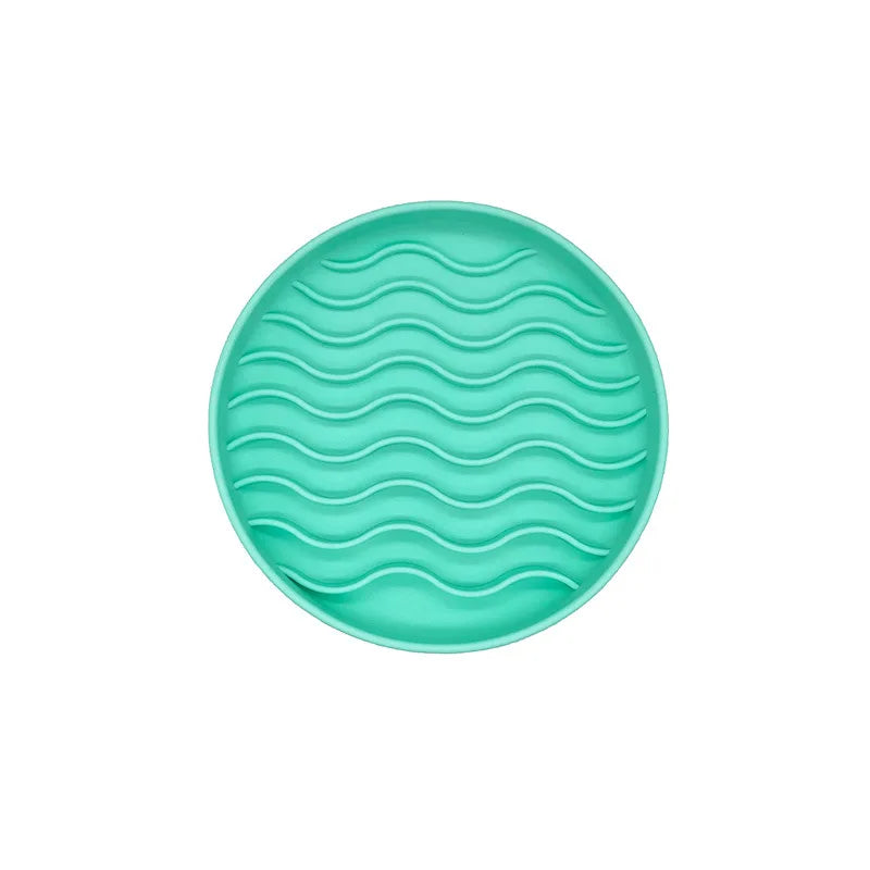 Silicone Pet Cat Dog Slow Food Bowl Fat Help Healthy Round Zpaxo Green