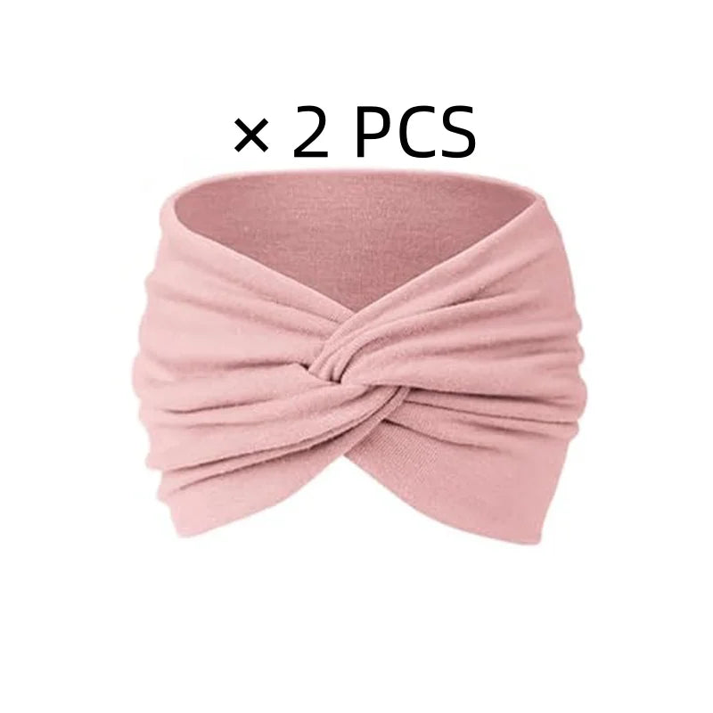 Sports headband for ladies, wide yoga elastic headband, running hair band, sports hair accessory, headwear Zpaxo pink