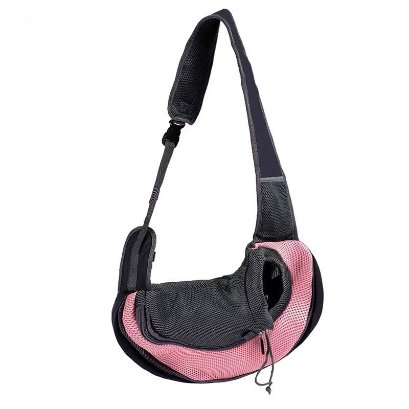 Dog bag pet shoulder bag cat and dog outdoor portable crossbody bag small dog outdoor bag breathable mesh pet backpack Zpaxo Pink pet backpack small