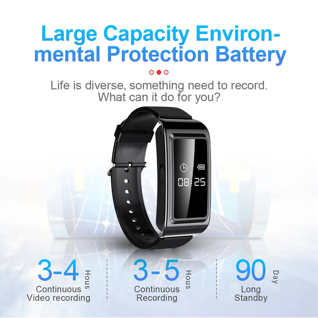 Camera Recorder Watch HD Noise Reduction Voice Activated Sweat Proof