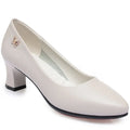 Heels Wedding Shoes Women 2023 Beige Leather Pointed Toe Professional Zpaxo Beige 35 China Mainland