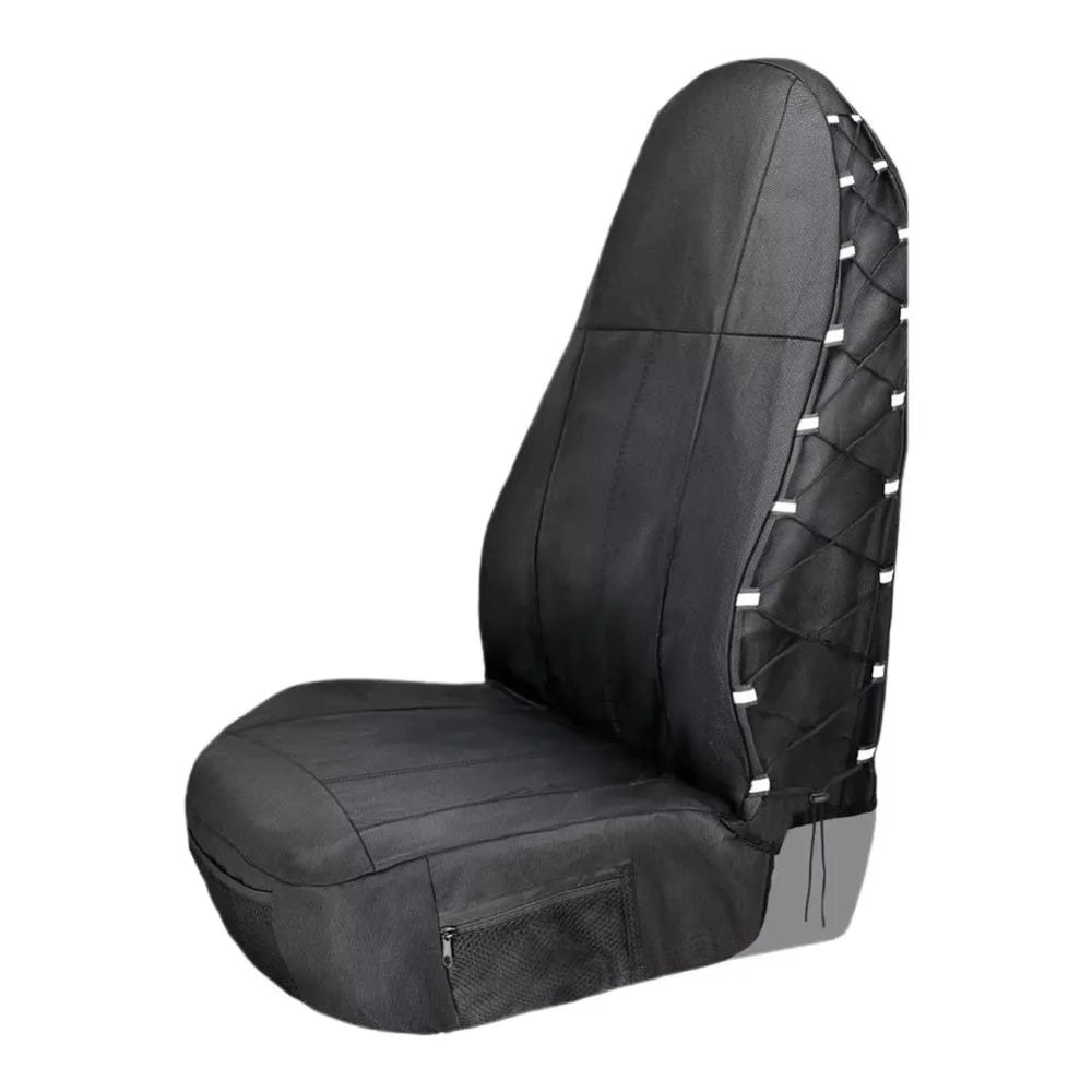 Oxford Cloth Car Front Seat Cover Waterproof Oil-resistant Auto Zpaxo Black-420 D