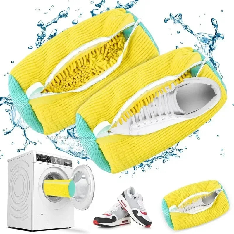 1 Wash Shoes Bag Padded Net Laundry Protector Fluffy Fibers Polyester