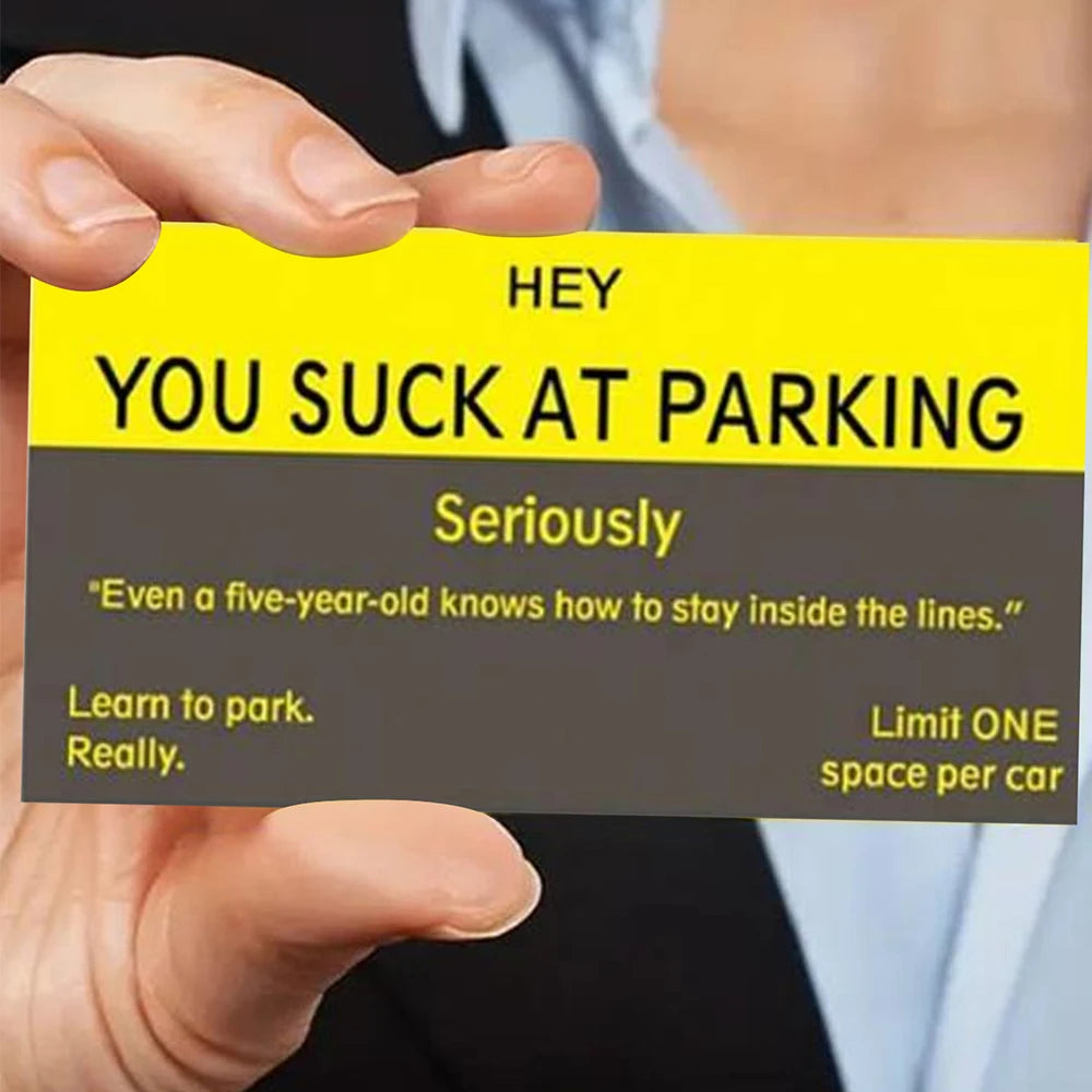 10/50/100Pcs You Suck At Parking Cards Funny Bad Parking Cards Violation Cards Zpaxo