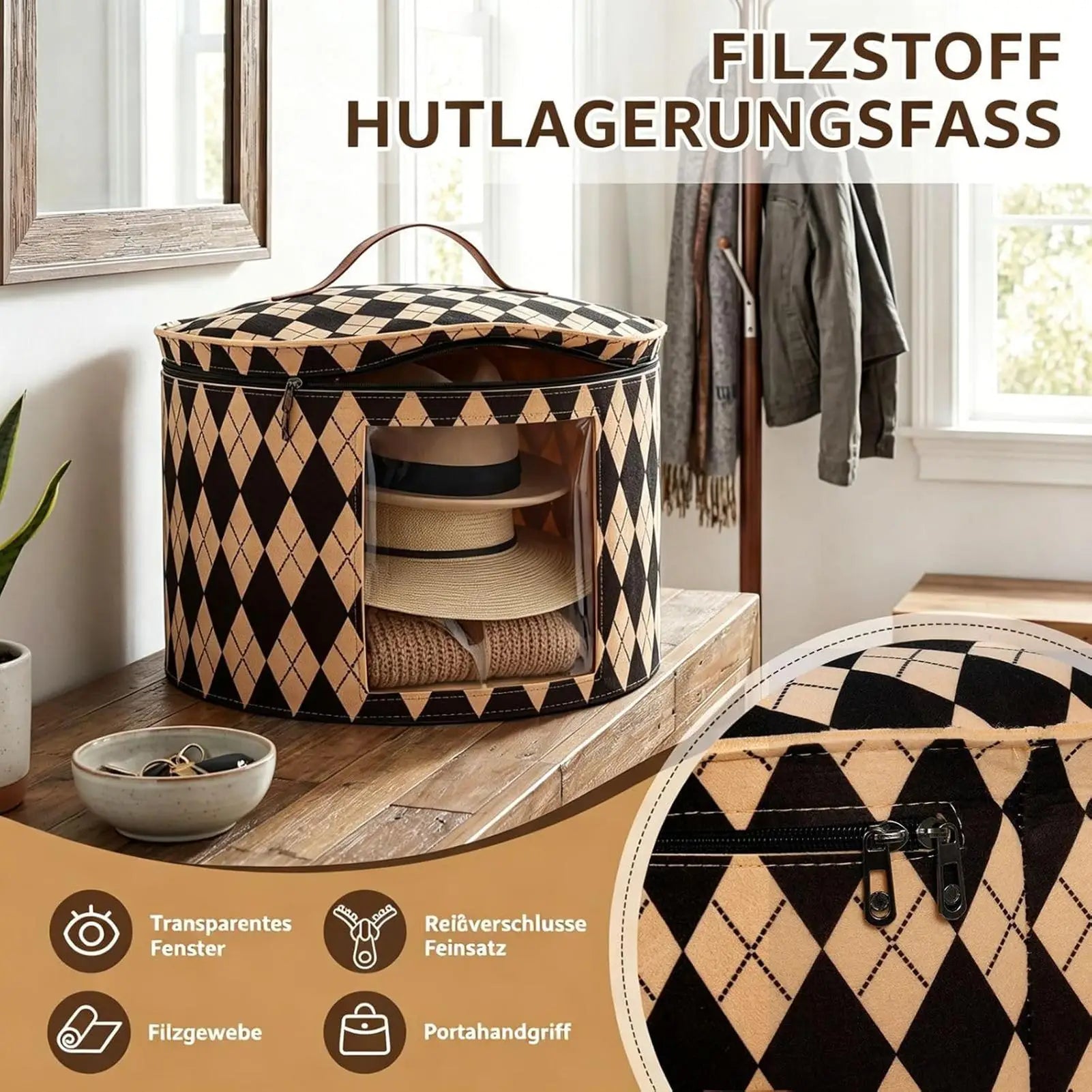 Hat Storage Foldable Multipurpose Carry Bag Cowboy Bucket Toy Scarf