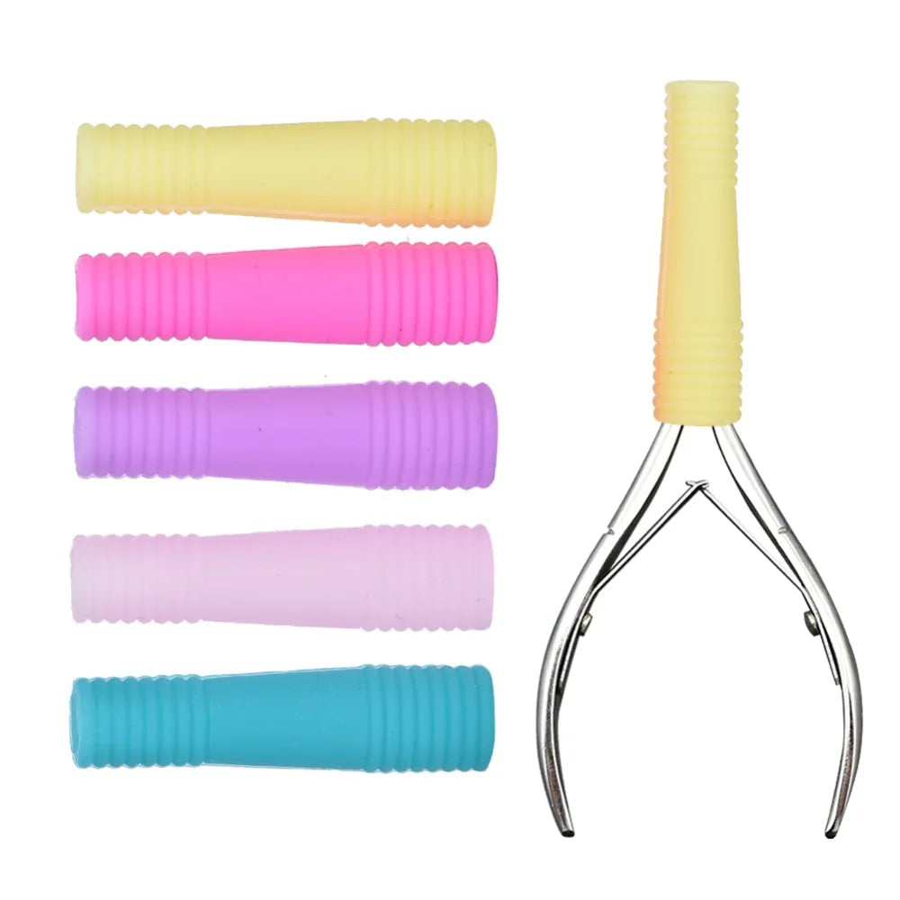 10PCS Silicone Dead Skin Scissors Cover Spiral Tube Cover Protector Nipper Protective Cap Dead Skin Scissors Sleeve Nail Care Zpaxo