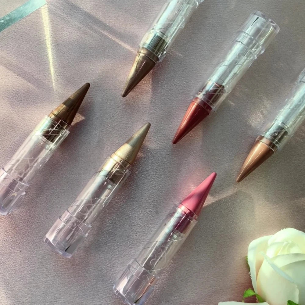 Pearlescent Brown Glitter Velvet Lipstick Metallic Waterproof Long Lasting Matte Shimmer Diamond Tapered Lip Stick Women Makeup Zpaxo