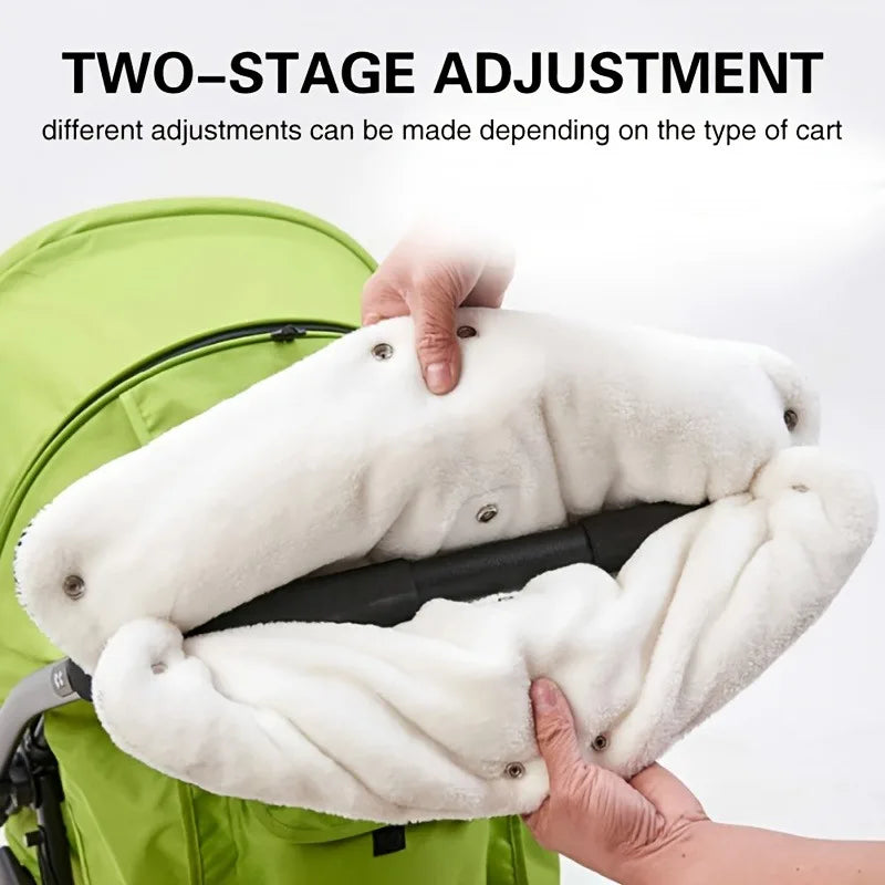 Stay-toasty Stroller Gloves Windproof Plush-lined Easy Clip-on Design