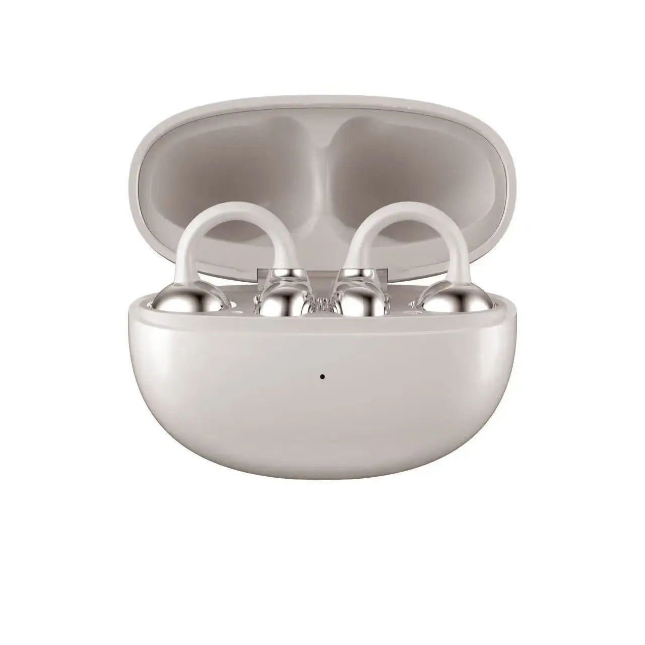 Wireless Earphone Clip on Earbuds Open Ear Wireless Bluetooth 6.0 Headphone 30H Playtime Comfortable For Fitness Waterproof IPX4 Zpaxo Milk Tea