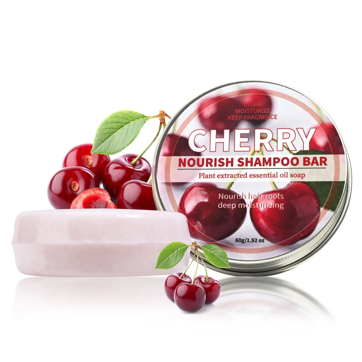 Cherry Fruit Essence Shampoo Bar – Moisturizing Hand Soap Shampoo Bar Soap Zpaxo