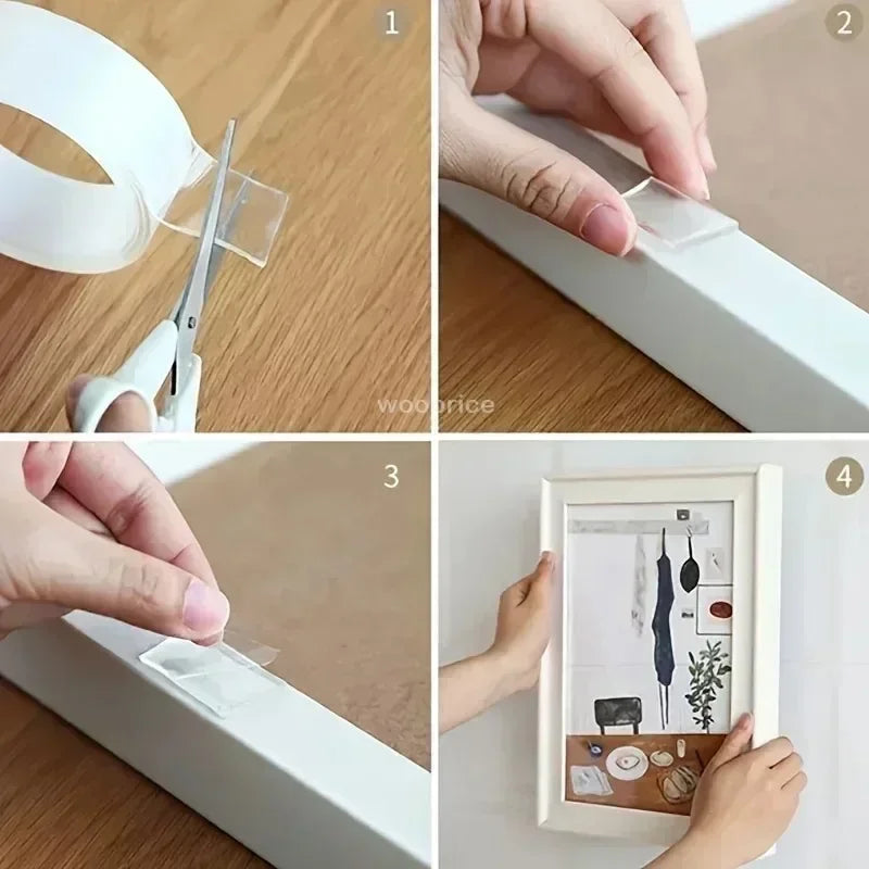 Ultra-strong Powerful Double Sided Adhesive Nano Tape Wall Mirror Stickers Self-adhesive Waterproof Tape Home Christmas Supplies Zpaxo