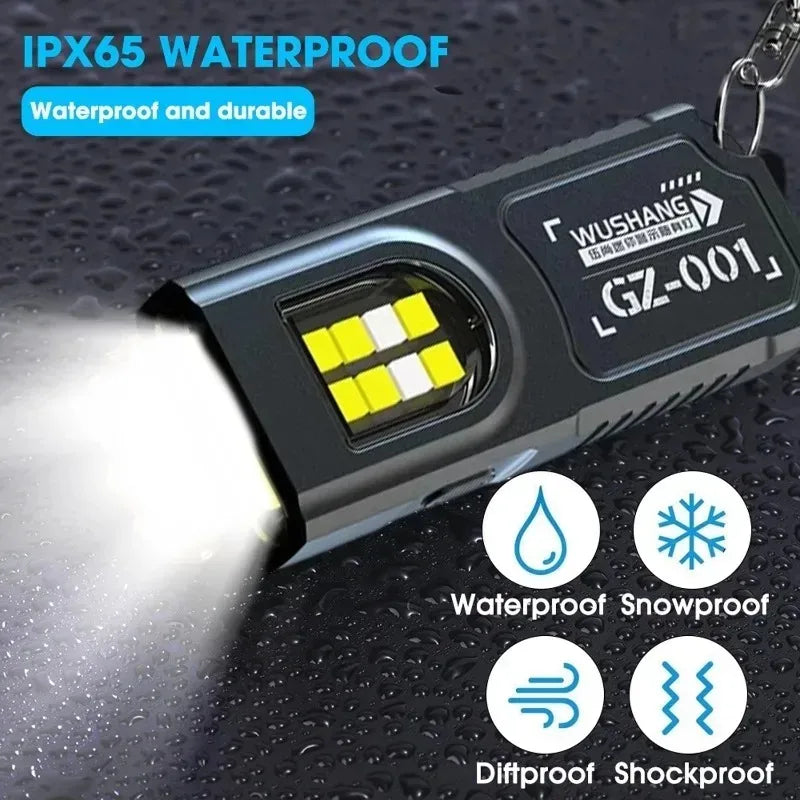 Mini LED COB Keychain Flashlight – Rechargeable EDC Torch