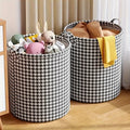 Foldable Houndstooth Laundry Hamper, Modern Fabric Storage Basket with Handle, Versatile for Bedroom, Bathroom, Living Room Zpaxo XL