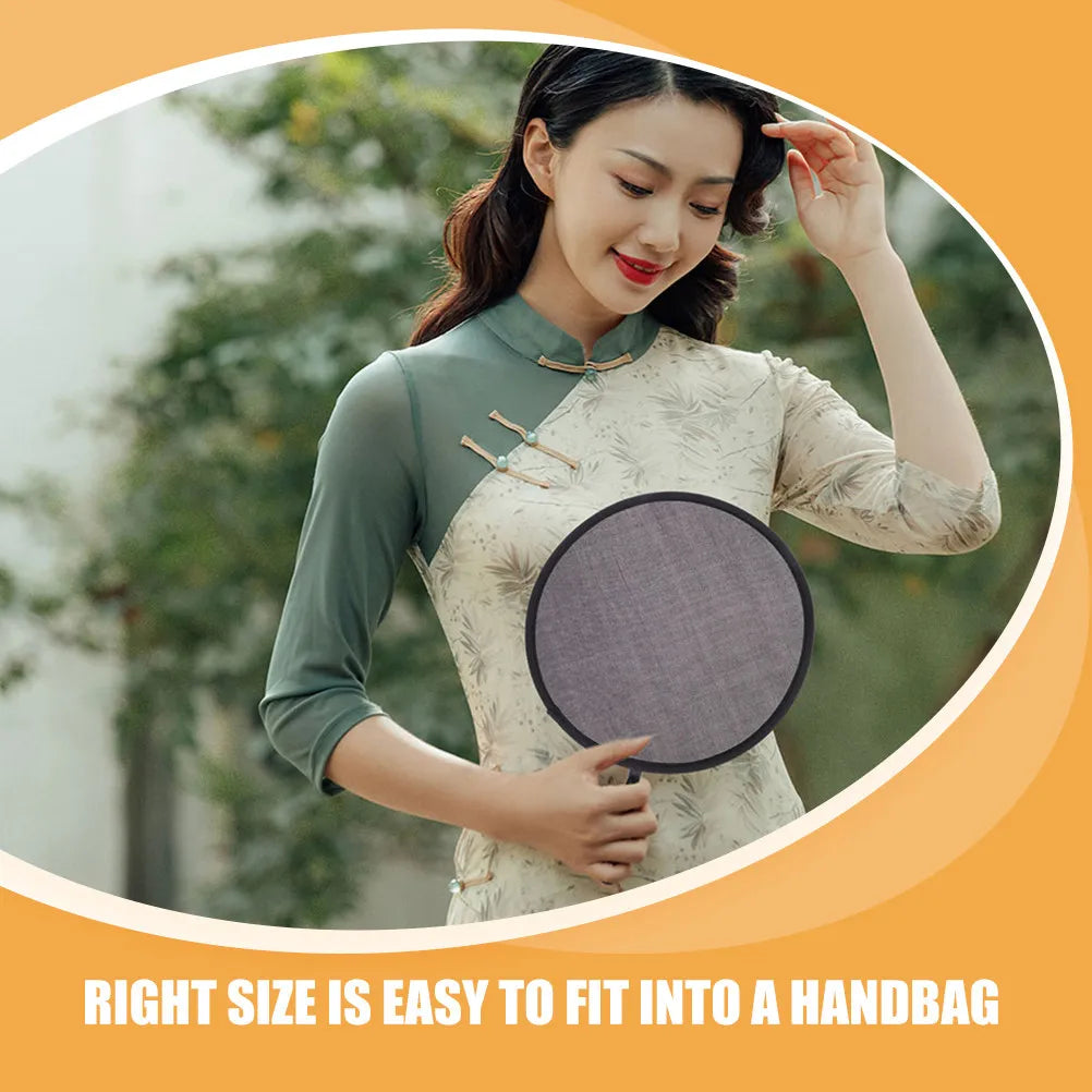 4Pcs Foldable Round Hand Fans Lightweight Portable Instant Cooling for Weddings Festivals Multi-Purpose Use Round Hand Fan Zpaxo