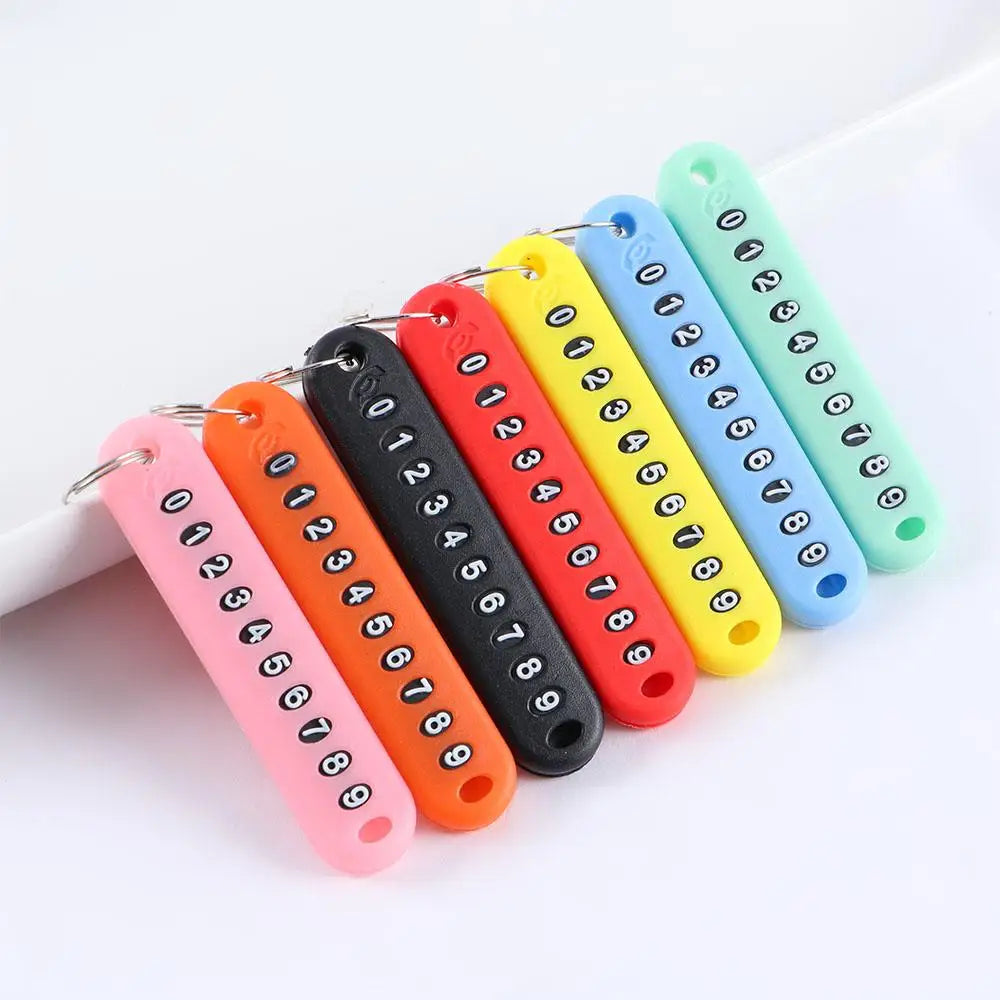 Vehicle Accessories Portable Temporary Parking Anti-lost Key Chain Key Pendant Phone Number Key Ring Phone Number Plate Card Zpaxo