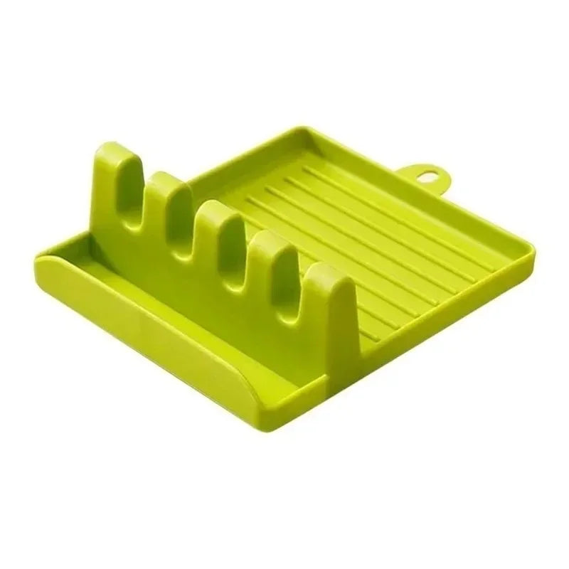 Pan Lid Holder Supports Spoons Pot Cover Rests Spatula Stand For Kitchen Convenience Utensils Tools Accessories Cooker Organizer Zpaxo 1PCS green