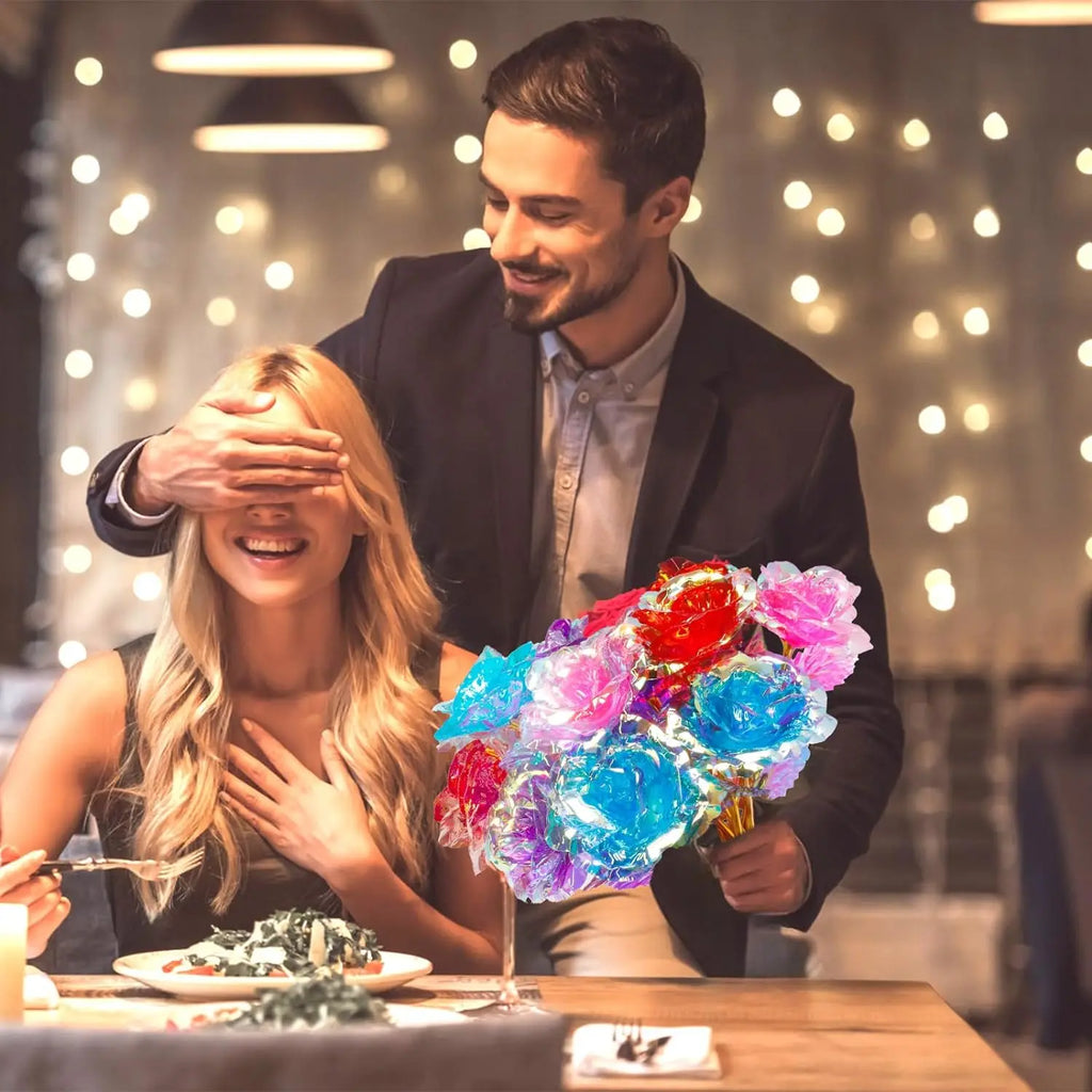 Artificial Flower Foil Rose Simulation DIY Golden Plated Love Party