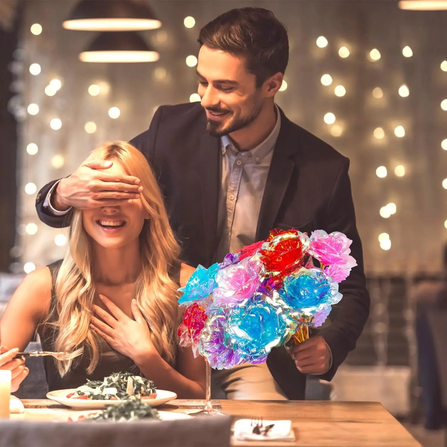Artificial Flower Foil Rose Simulation DIY Golden Plated Love Party