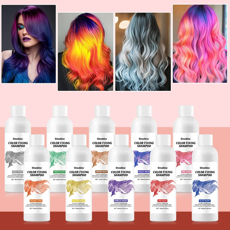 Hair Dye Shampoo,Colorful Color correction & Color fixing Shampoo,Unisex-Adult,Cleaning Nourishing Roots for Daily & Cosplay Use Zpaxo