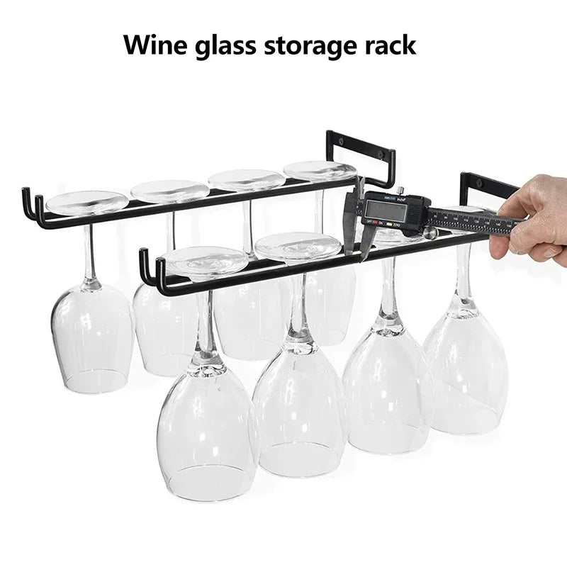 Stemware Iron Wall Mounted Holder High-quality Black Goblet Hanging Zpaxo