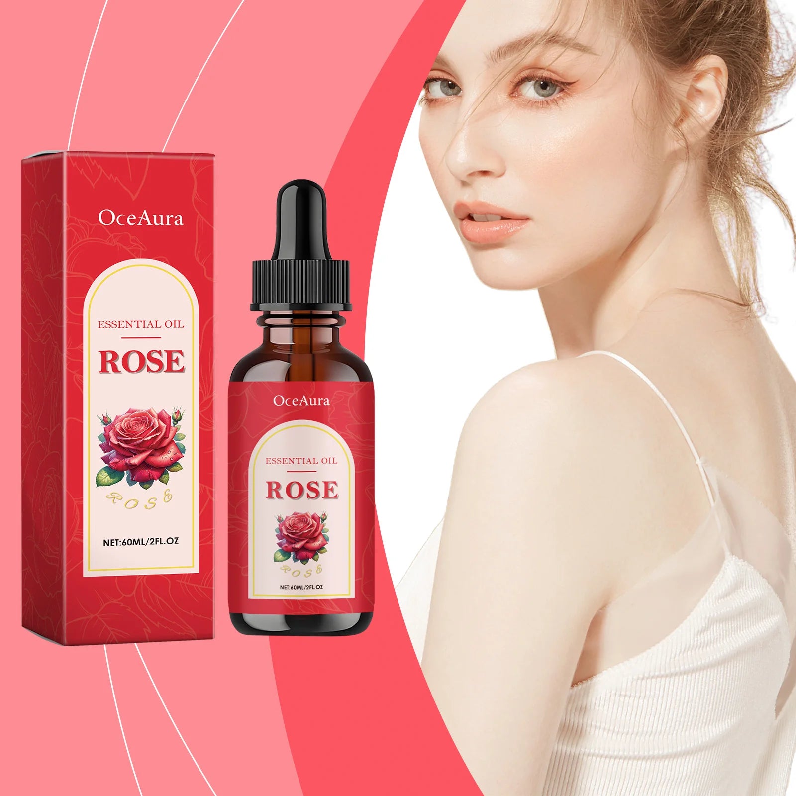 Rose Moisturizing Essential Oil - Deep Nourishment, Hydrates Skin, Relieves Dryness & Locks in Moisture Zpaxo