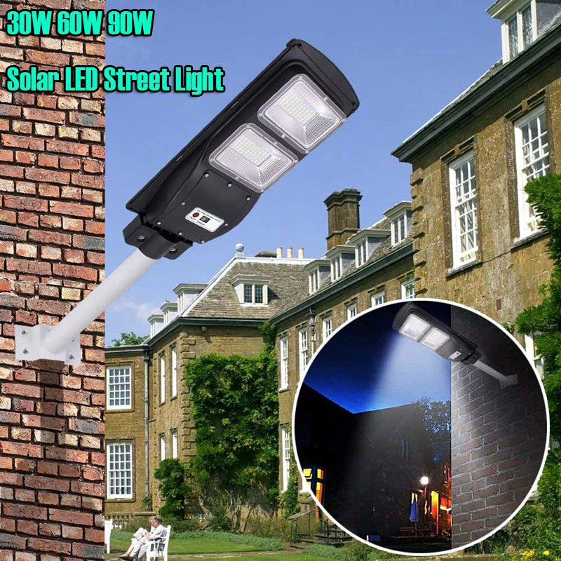 90W Solar Street Light PIR Motion Sensor Waterproof IP66 Wall Lamp Zpaxo