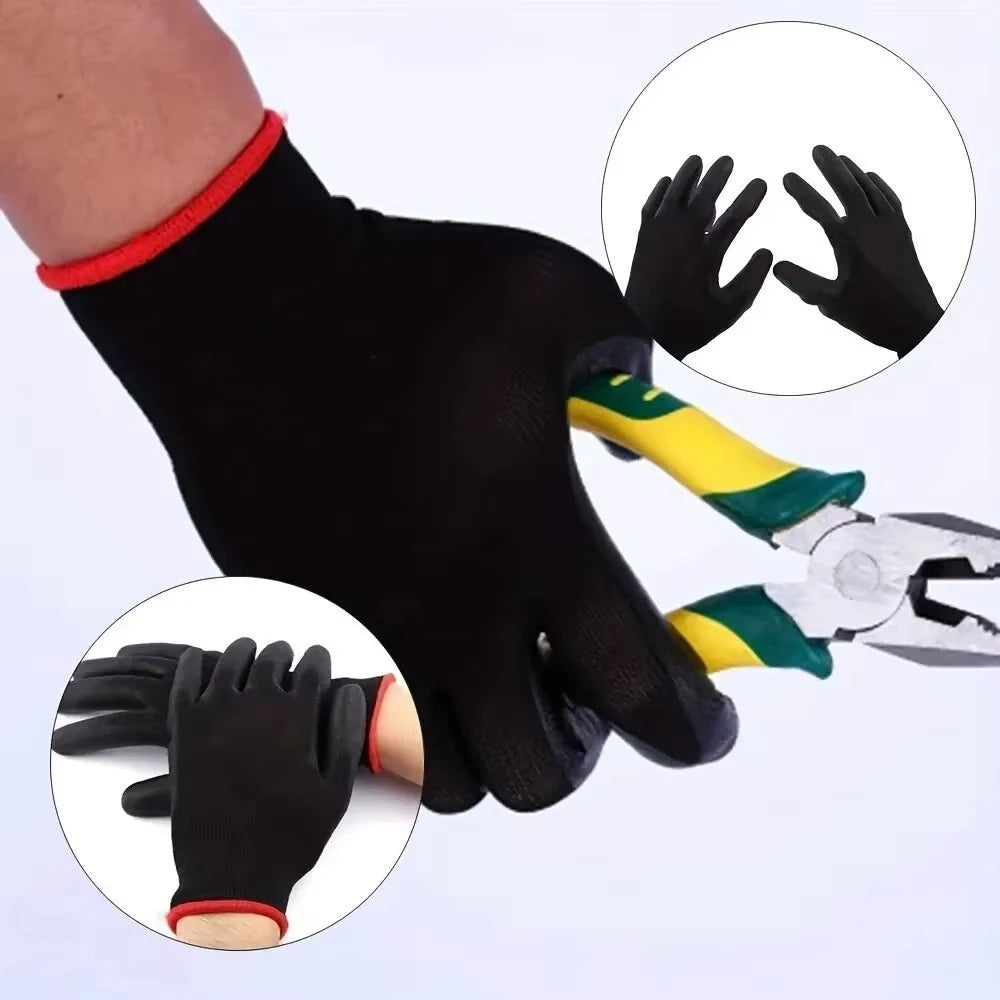 10 Pairs Durable Safety PU Gloves Anti-slip Wear-resistant ESD Zpaxo