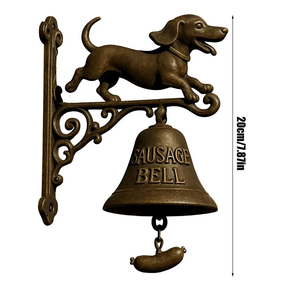 Halloween Witch Bell Metal Shopkeeper Dachshund Outdoor Doorbell