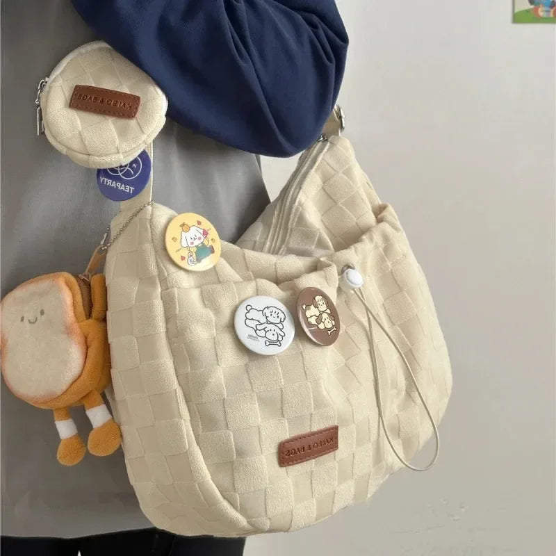 Cute Fashion Designer Handbag Harajuku College Crossbody Bag Solid
