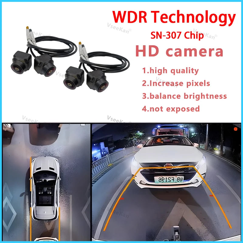 8K AHD 1080P 720P 3D 360 Panoramic Car Camera Rear+front+side SON-WDR